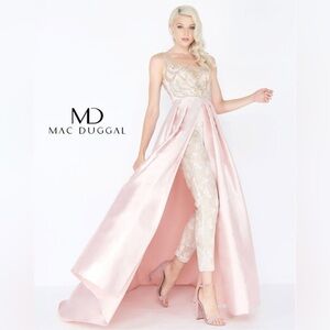 Mac Duggal Pink Embellished Gown / Jumpsuit